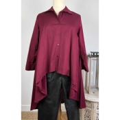 Chemise longue lie de vin