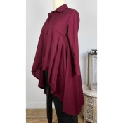 Chemise longue lie de vin