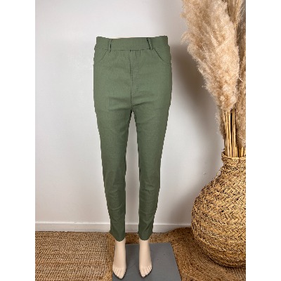 Pantalon Jegging kaki clair coton du 42 au 52