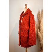 Manteau capuche fermeture boutons grande taille