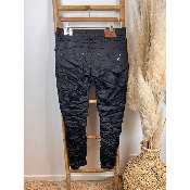 Pantalon jean en similicuir noir froissé karostar 38 au 48