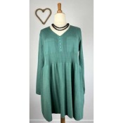 Robe plissée en mailles - verte