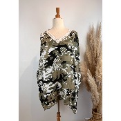 Tunique boh�me camouflage col crochet oversize 56-60