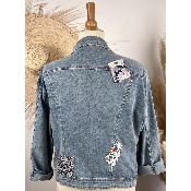 Veste en jean légère patchs liberty bohème grande taille